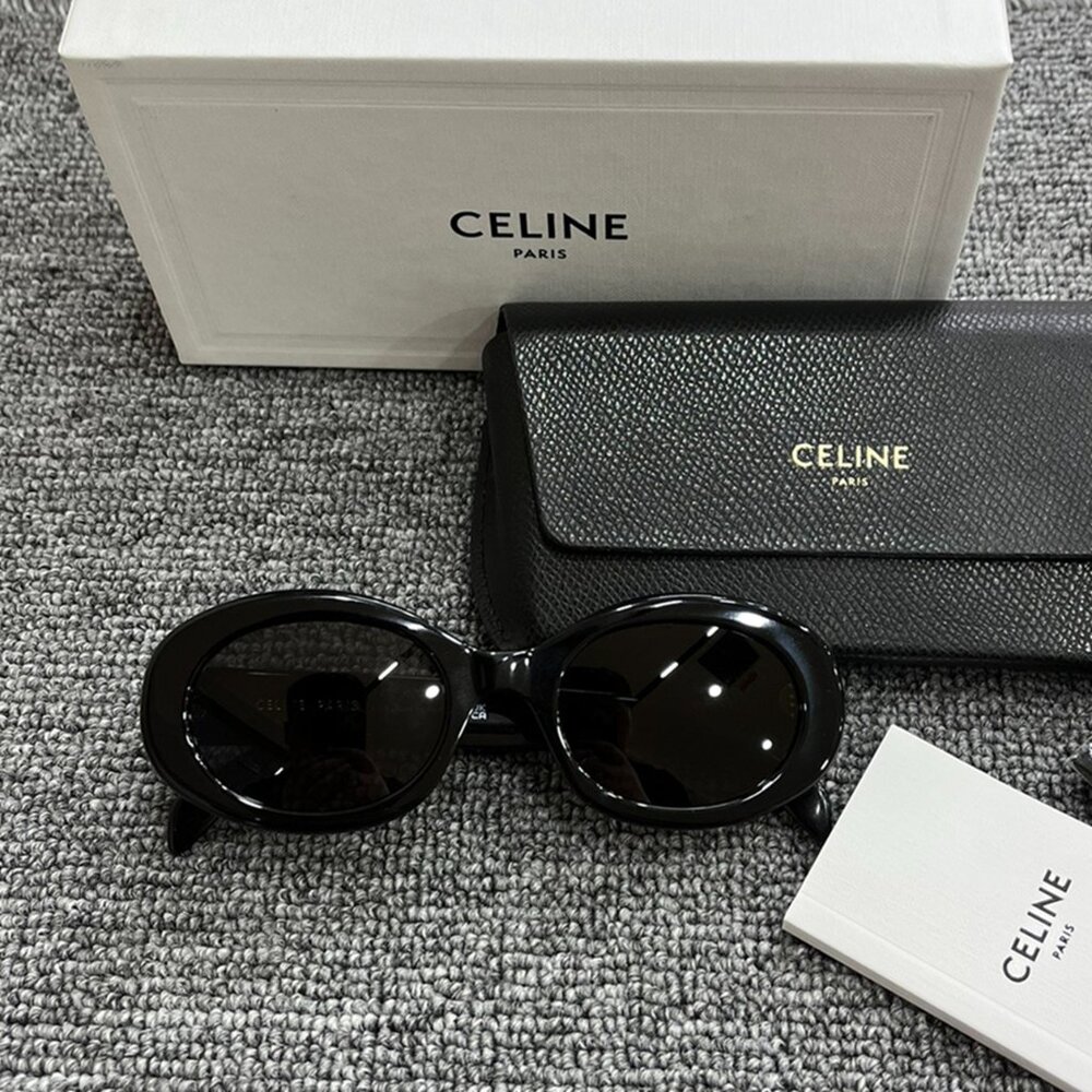 Celine Triomphe Oval Black Sunglasses